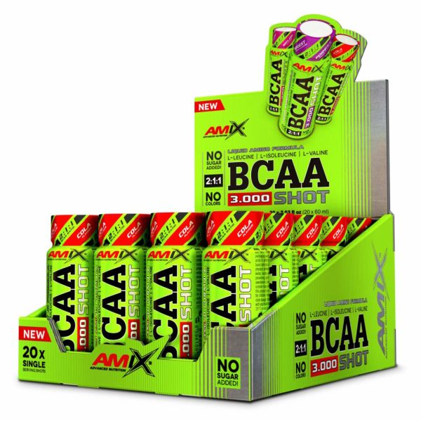 AMIX BCAA Shot 20 x 60 мл Cola — жидкие BCAA 2:1:1, 3000 мг в порции