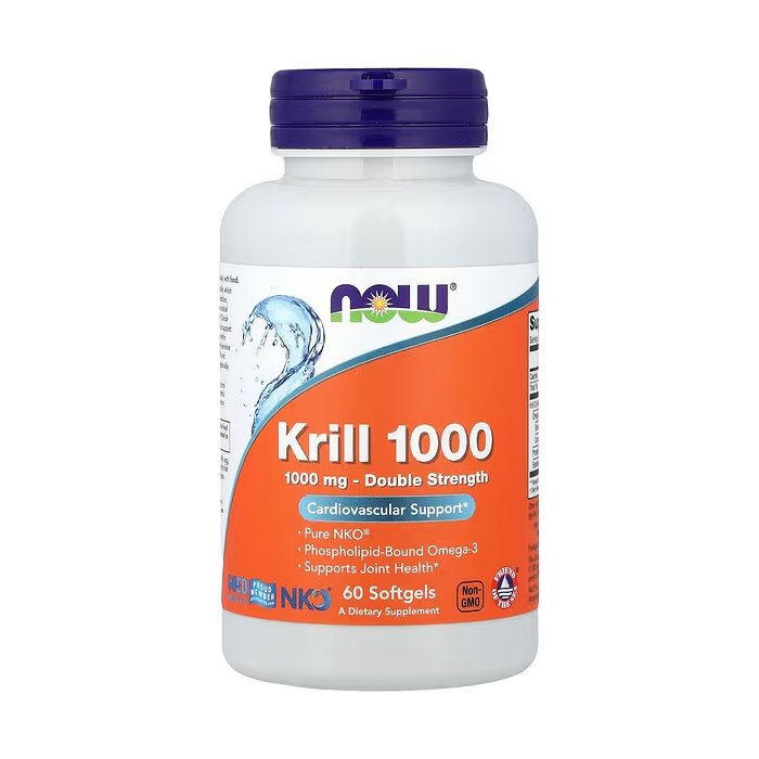 NOW Foods Krill 1000 мг 60 капсул — олія криля NKO подвійної концентрації