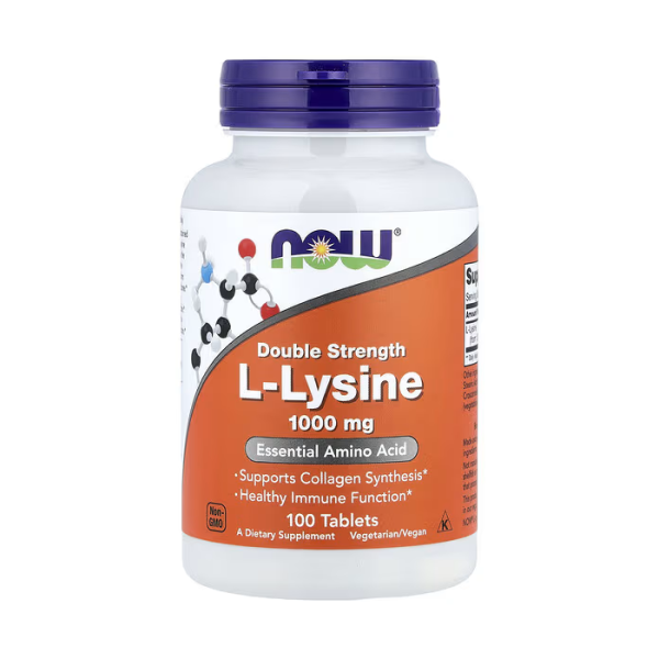 NOW Foods L-Lysine 1000 mg Double Strength 100 таблеток -  L-лизин двойной концентрации