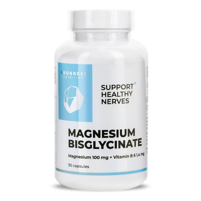 Progress Nutrition Magnesium Bisglycinate + Vitamin B6 90 капсул - підтримка нервової системи та м’язів