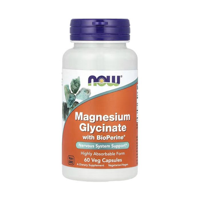 NOW Foods Magnesium Glycinate with BioPerine 60 капсул - магній бісгліцинат
