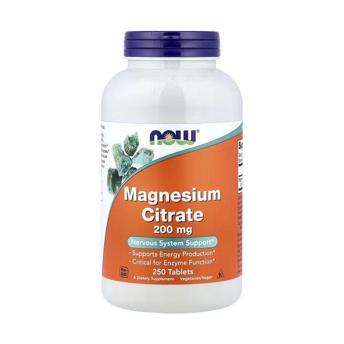 NOW Foods Magnesium Citrate 200 mg 250 таблеток - магній цитрат для м'язів та енергії