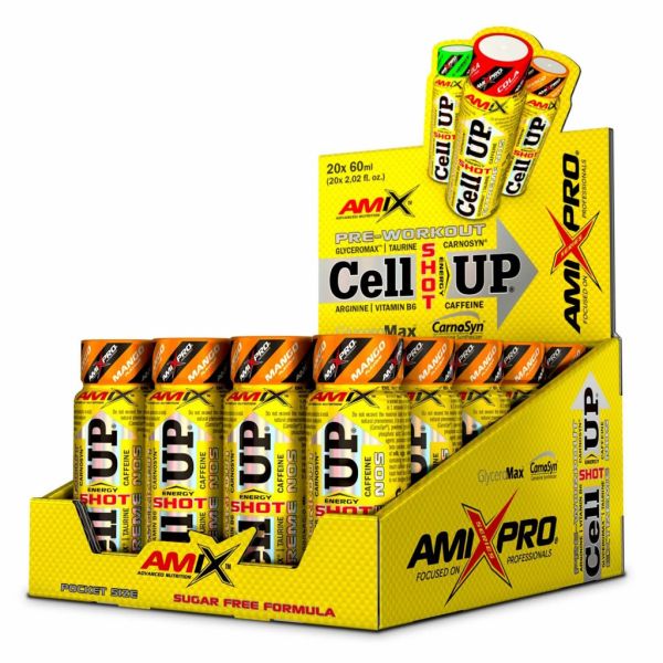AMIX AmixPro CellUP Shot 20 x 60 мл Mango — концентрированный предтрен с 5 г бета-аланина