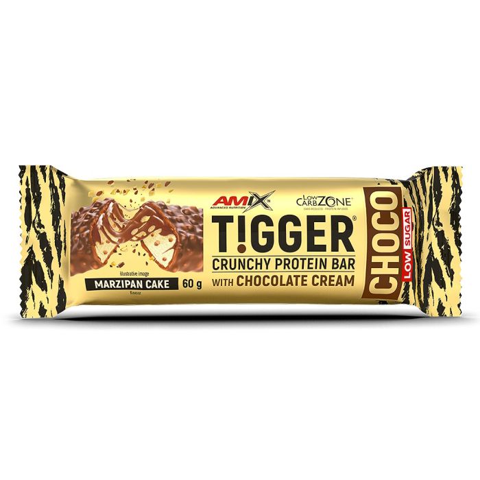AMIX TiggerZero Choco Protein Bar 20 x 60 г Marzipan Cake — протеиновый батончик в шоколадной глазури
