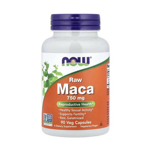 NOW Foods Raw Maca 750 mg 90 капсул - концентрат кореня маки перуанської