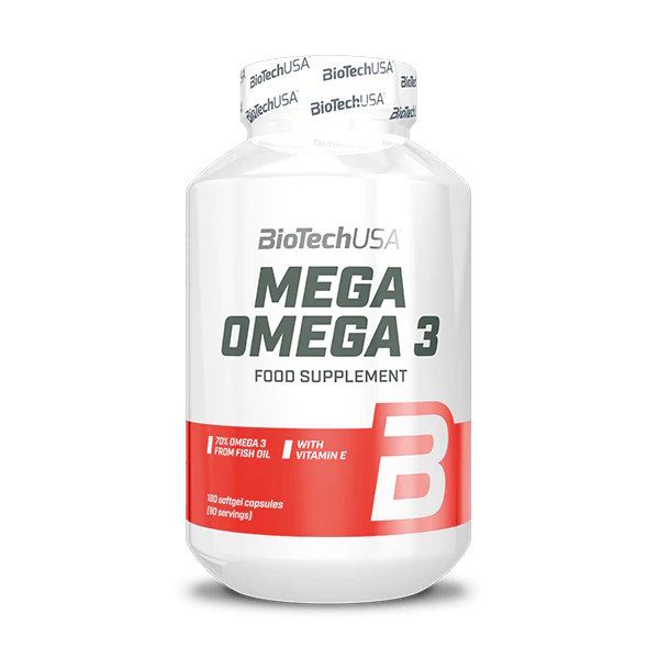 BioTech USA Mega Omega 3 180 капсул - омега-3 з риб'ячого жиру