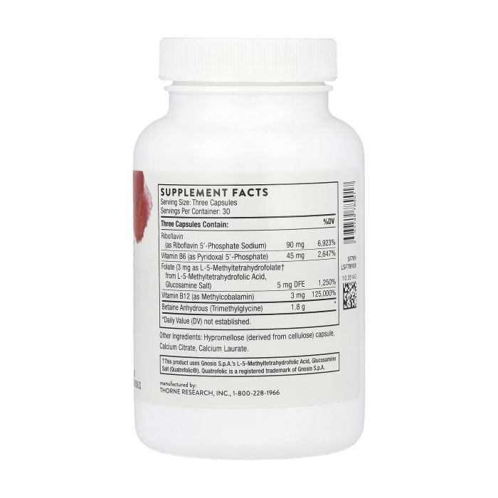 Thorne Methyl-Guard Plus 90 капсул — метильовані вітаміни групи B з бетаїном