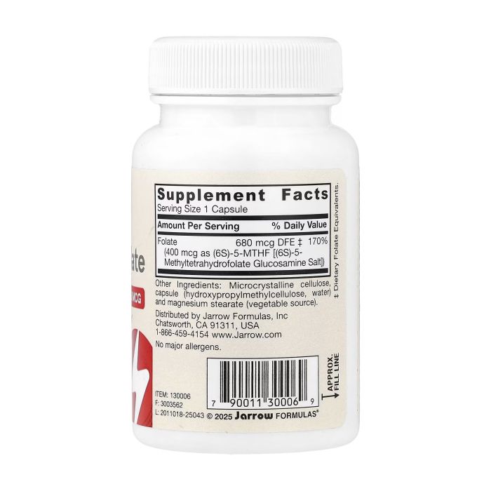 Jarrow Formulas Methyl Folate 400 mcg 60 вег. капсул - активний метилфолат 5-MTHF