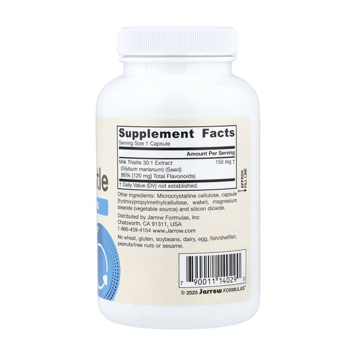 Jarrow Formulas Milk Thistle 200 веганських капсул — розторопша плямиста, силімарин 80%