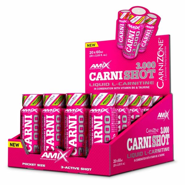 AMIX CarniShot 3000 20 x 60 мл Mojito — рідкий L-карнітин 3000 мг у порції