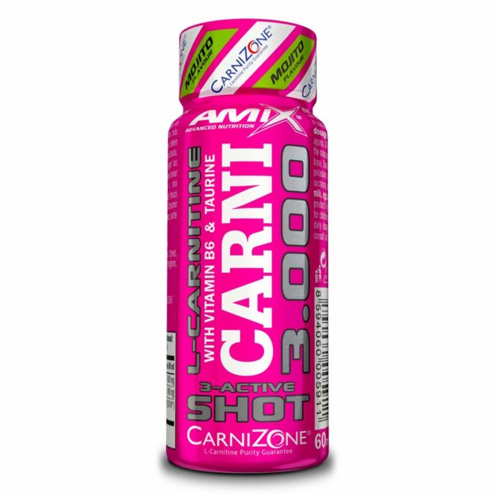 AMIX CarniShot 3000 20 x 60 мл Mojito — рідкий L-карнітин 3000 мг у порції