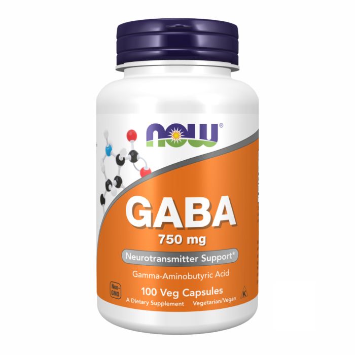 NOW Foods GABA 750 mg 100 vcaps ГАБА (гамма-аминомасляная кислота)
