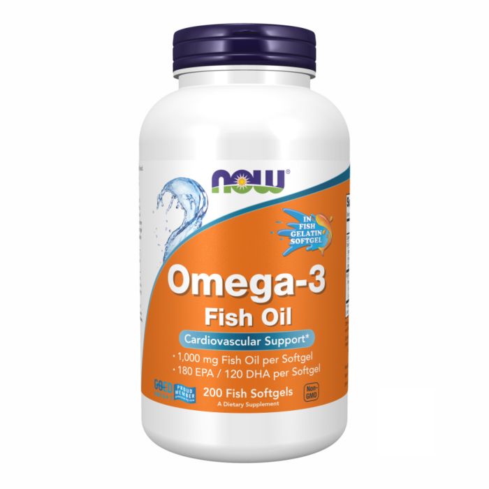 NOW Foods Omega-3 1000 mg 200 fish sgels рыбий жир, омега 3 - капсулы из рыбьего желатина