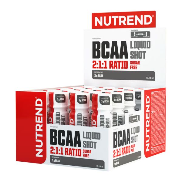 Nutrend BCAA MEGA SHOT 20 x 60 мл — рідкі BCAA 2:1:1, 3000 мг у порції