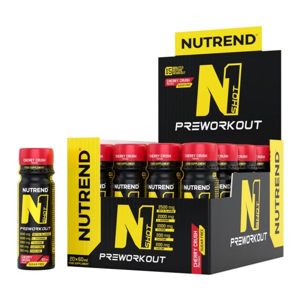 Nutrend N1 shot 20 x 60 мл Cherry — предтренировочный шот со вкусом вишни