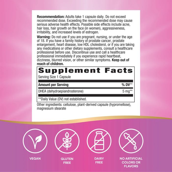 Natures Way DHEA 5 mg 60 капсул - для підтримки балансу DHEA