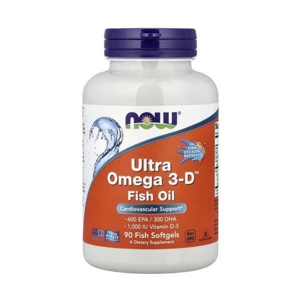 NOW Foods Ultra Omega 3-D 90 софтгелів - омега-3 з вітаміном D3 для серця та кісток