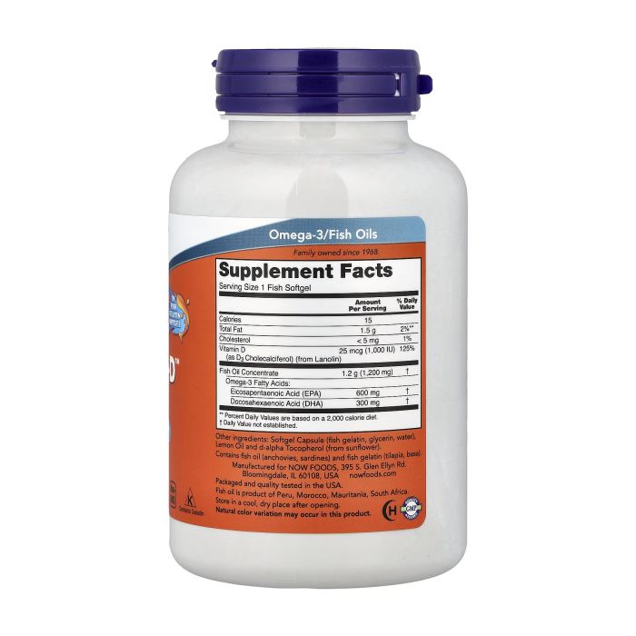 NOW Foods Ultra Omega 3-D 90 софтгелів - омега-3 з вітаміном D3 для серця та кісток