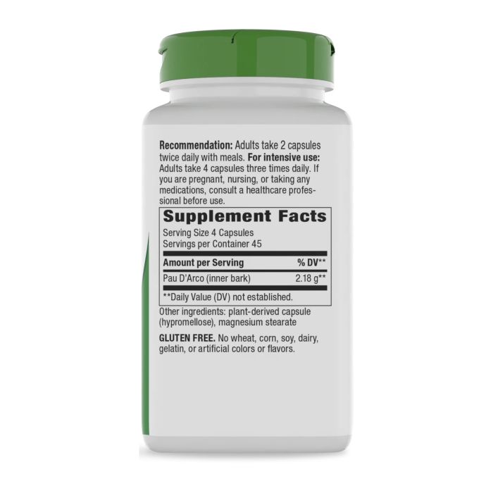 Natures Way Pau D-Arco 180 капсул - добавка з кори Pau D'Arco