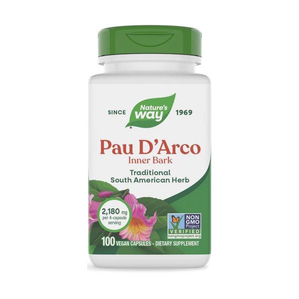 Natures Way Pau D-Arco 100 капсул - добавка из коры Pau D’Arco против грибков и бактерий