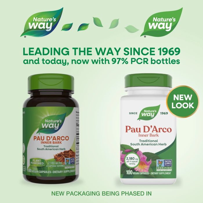 Natures Way Pau D-Arco 100 капсул - добавка из коры Pau D’Arco против грибков и бактерий