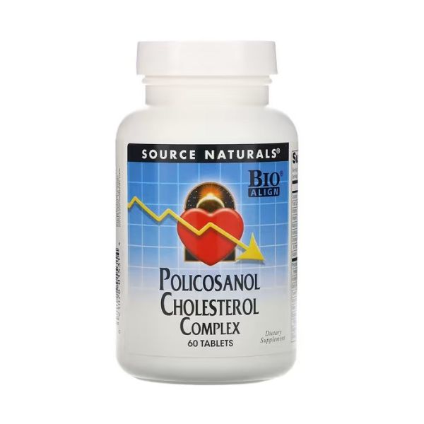 Source Naturals Policosanol Cholesterol Complex 60 таблеток  - поддержка уровня холестерина