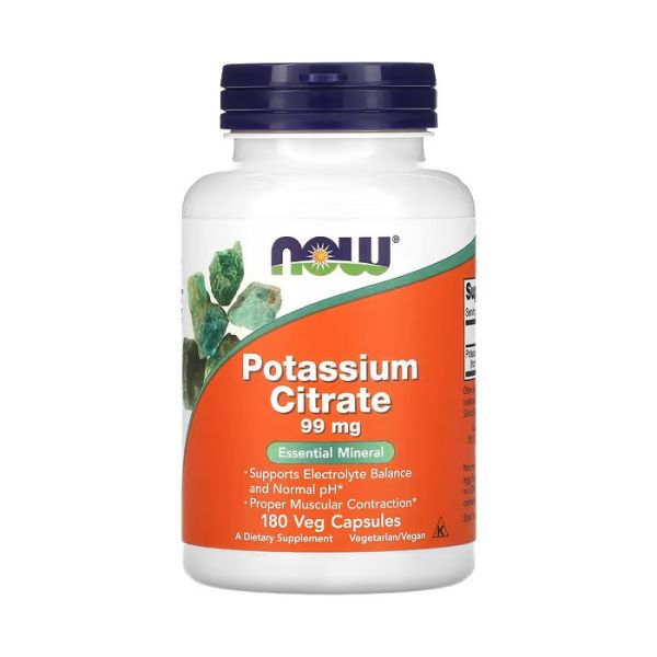 NOW Foods Potassium Citrate 99 мг 180 капсул — калий в форме цитрата