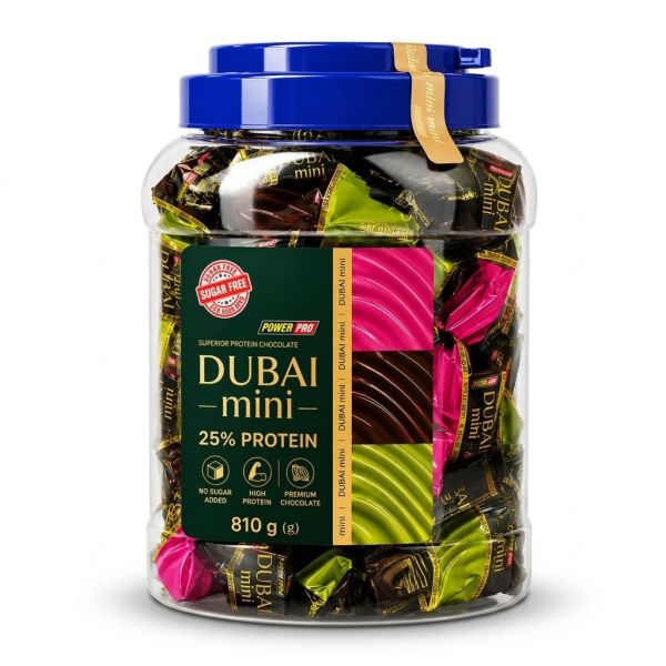 Power Pro Конфеты «Dubai Mini» 810 г — протеиновые конфеты, фисташка, малина и шоколад