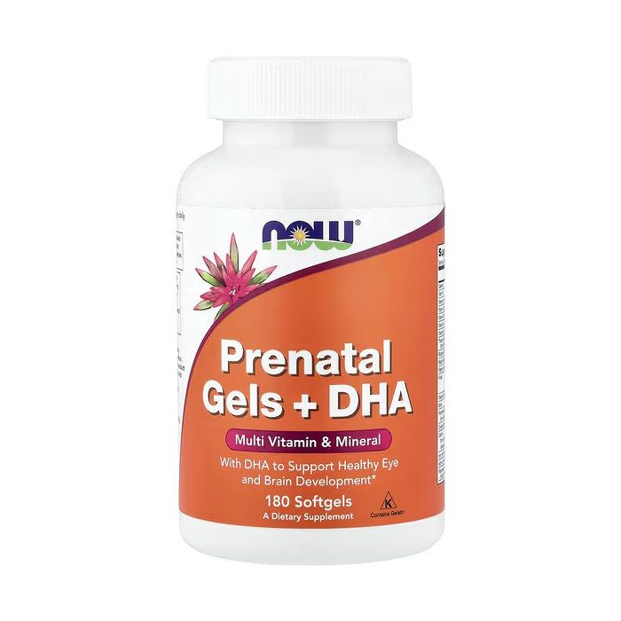 NOW Foods Prenatal Gels + DHA 180 капсул - пренатальний комплекс із DHA та фолатом