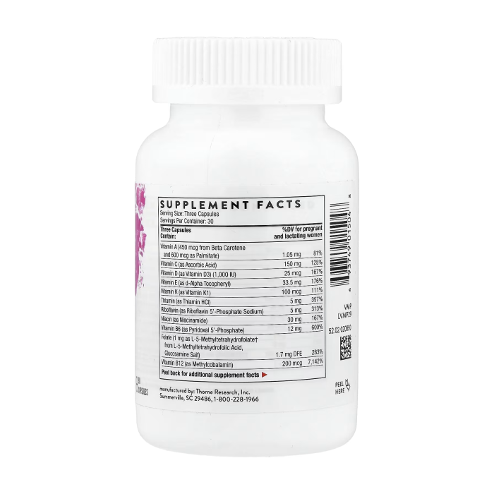 Thorne Basic Prenatal 90 капсул — пренатальний комплекс з активним фолатом