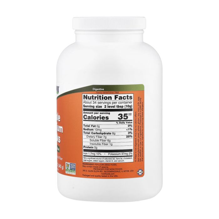 NOW Foods Whole Psyllium Husks 340 g - лушпиння псиліуму, джерело клітковини