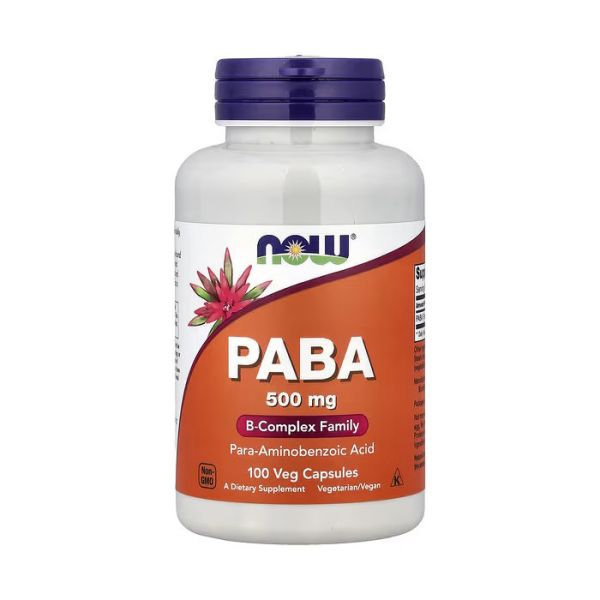 NOW Foods PABA 500 mg 100 капсул - пара-амінобензойна кислота