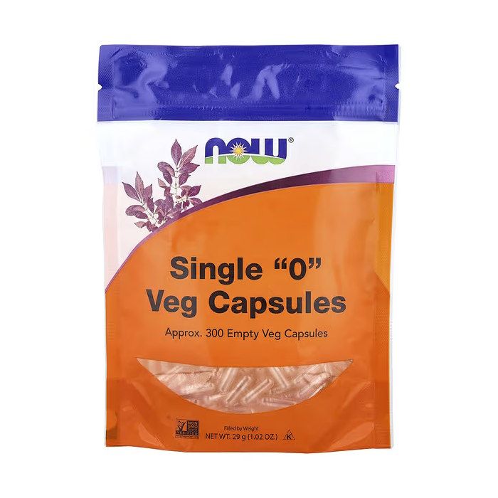 NOW Foods Single "0" Veg Capsules 300 шт. - порожні веганські капсули розміру 0 з гіпромелози