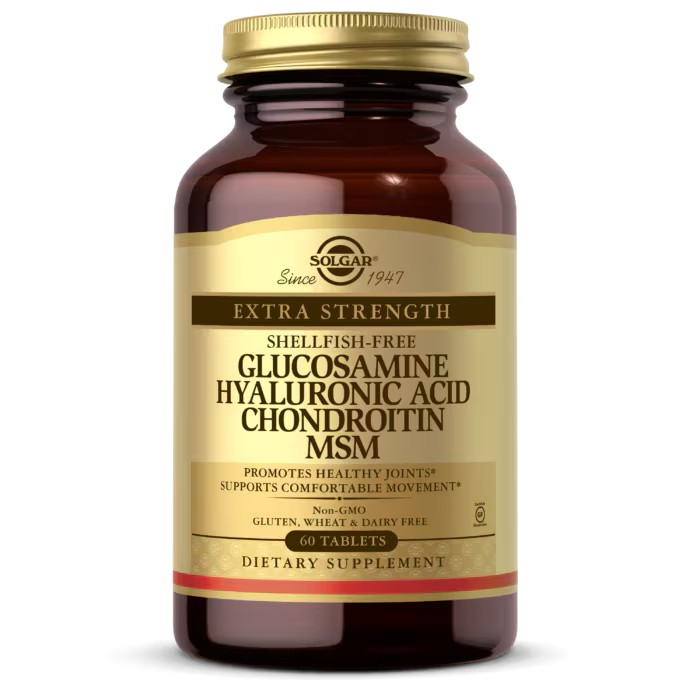 Solgar Glucosamine Hyaluronic Acid Chondroitin MSM 60 tabs, для поддержки суставов, хрящей и связок