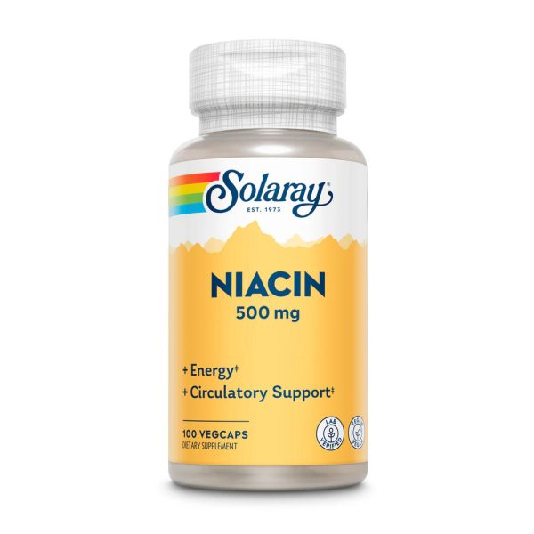 Solaray Niacin 500 mg 100 капсул - витамин B3 для активного образа жизни