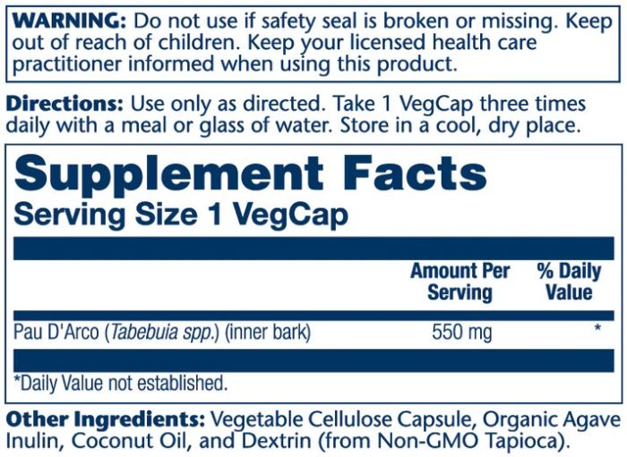 Solaray Pau D-Arco 550 mg 100 капсул