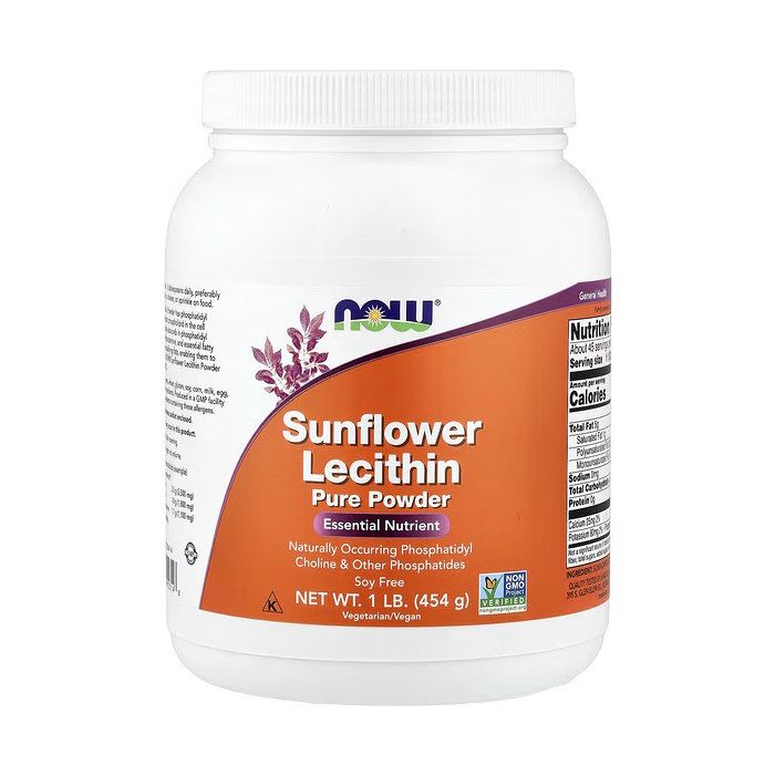 NOW Foods Sunflower Lecithin Pure Powder 454 g -  подсолнечный лецитин для мозга и печени