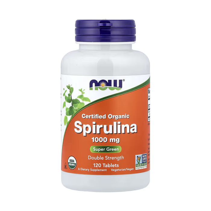 NOW Foods Certified Organic Spirulina 1000 mg 120 таблеток - спирулина для энергии