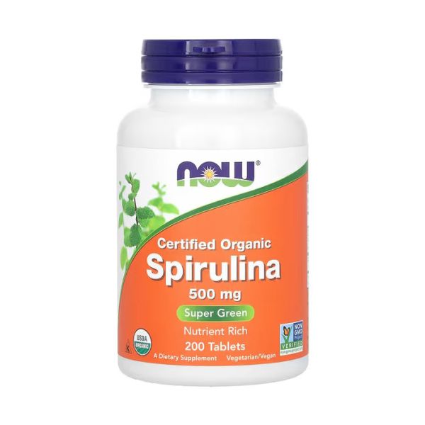NOW Foods Organic Spirulina 500 mg 200 таблеток - органічна спіруліна