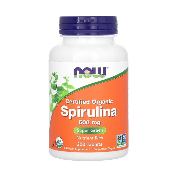 NOW Foods Organic Spirulina 500 mg 200 таблеток - органічна спіруліна