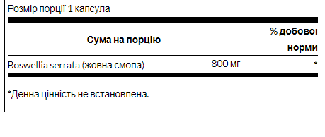 Swanson Boswellia Double Strength 800 mg 60 caps босвелія від ревматизму