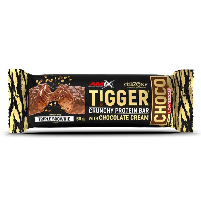 AMIX TiggerZero Choco Protein Bar 20 x 60 г Triple Brownie — протеиновый батончик в шоколадной глазури
