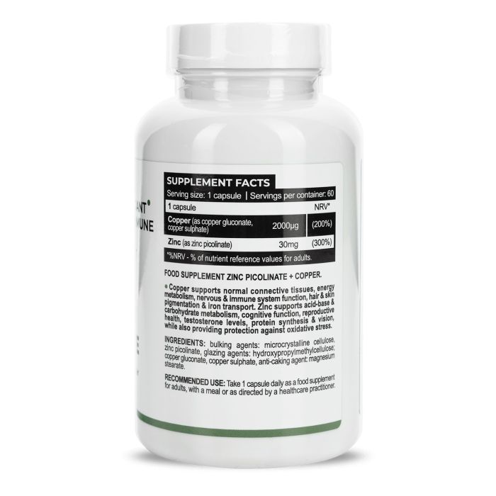 Progress Nutrition Zinc Picolinate 30 mg + Copper 60 капсул -  цинк піколінат з міддю для імунної системи