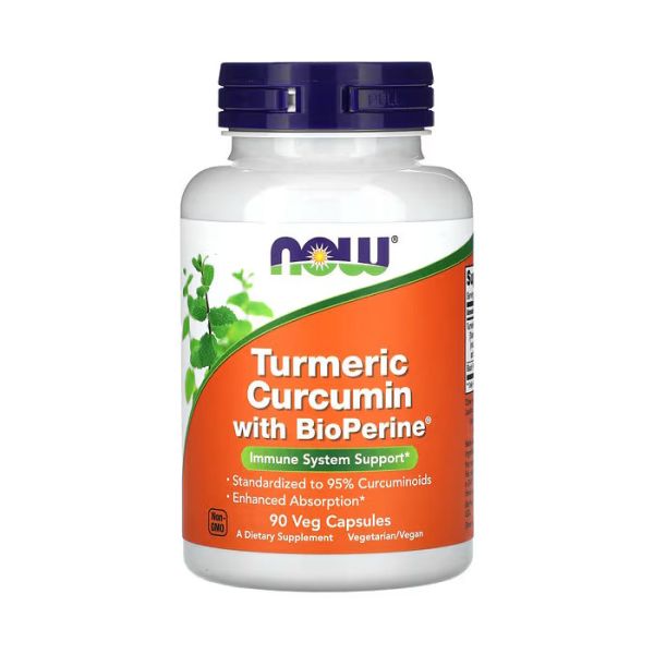NOW Foods Turmeric Curcumin with BioPerine 90 капсул - куркума