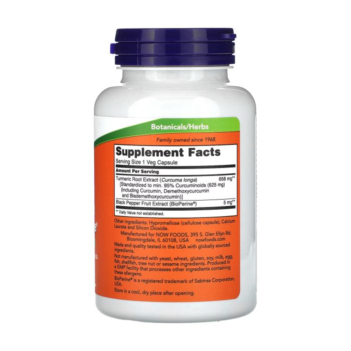 NOW Foods Turmeric Curcumin with BioPerine 90 капсул - куркума
