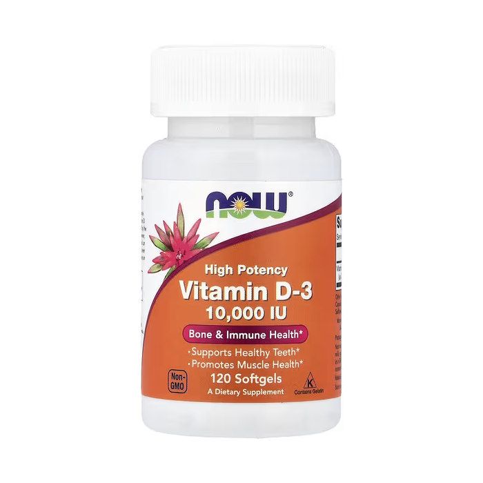 NOW Foods Vitamin D-3 10 000 IU 120 капсул - вітамін D3 холекальциферол високої дози