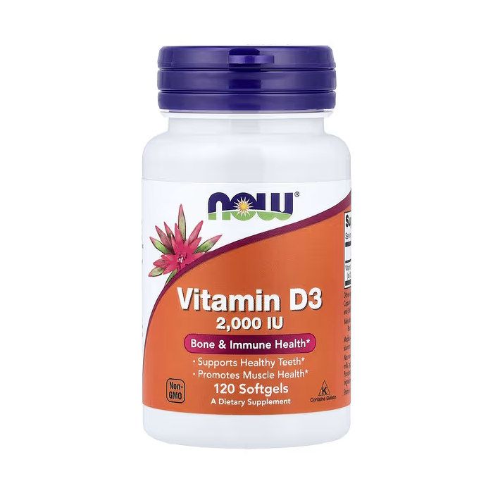 NOW Foods Vitamin D3 2000 IU 120 капсул - вітамін D3 холекальциферол