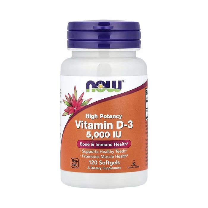 NOW Foods Vitamin D3 5000 IU 120 капсул - вітамін D3 холекальциферол
