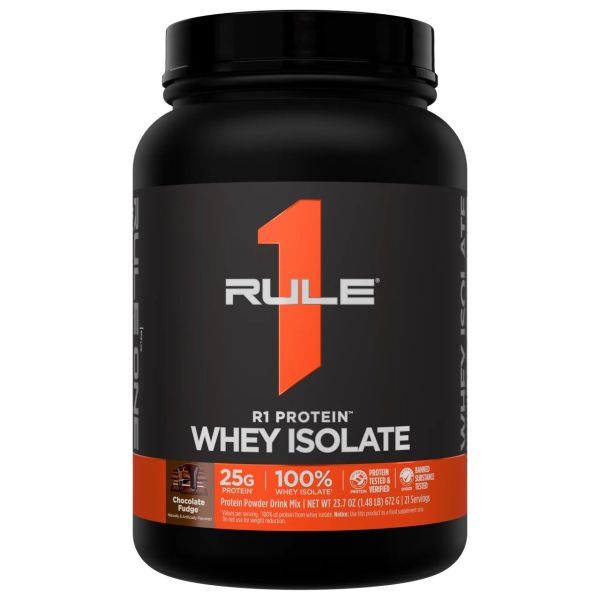 Rule 1 R1 Protein Whey Isolate, 672 г — ізолят сироваткового протеїну, Chocolate Fudge