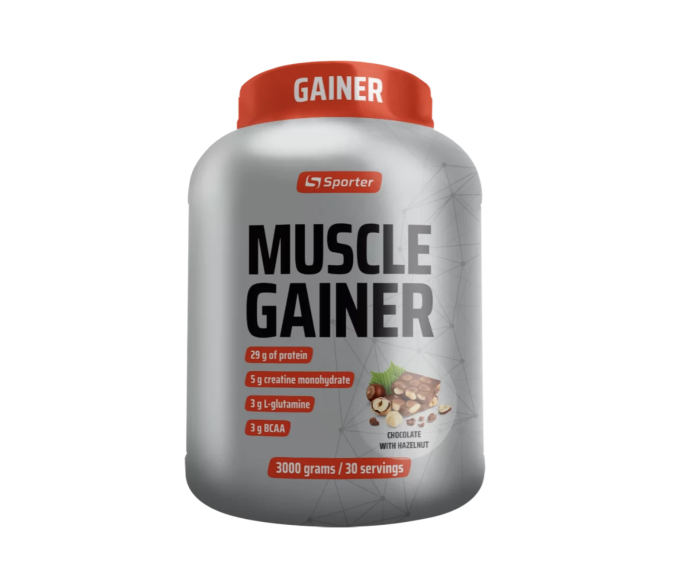 Sporter Muscle Gainer 3 кг, гейнер для набору маси